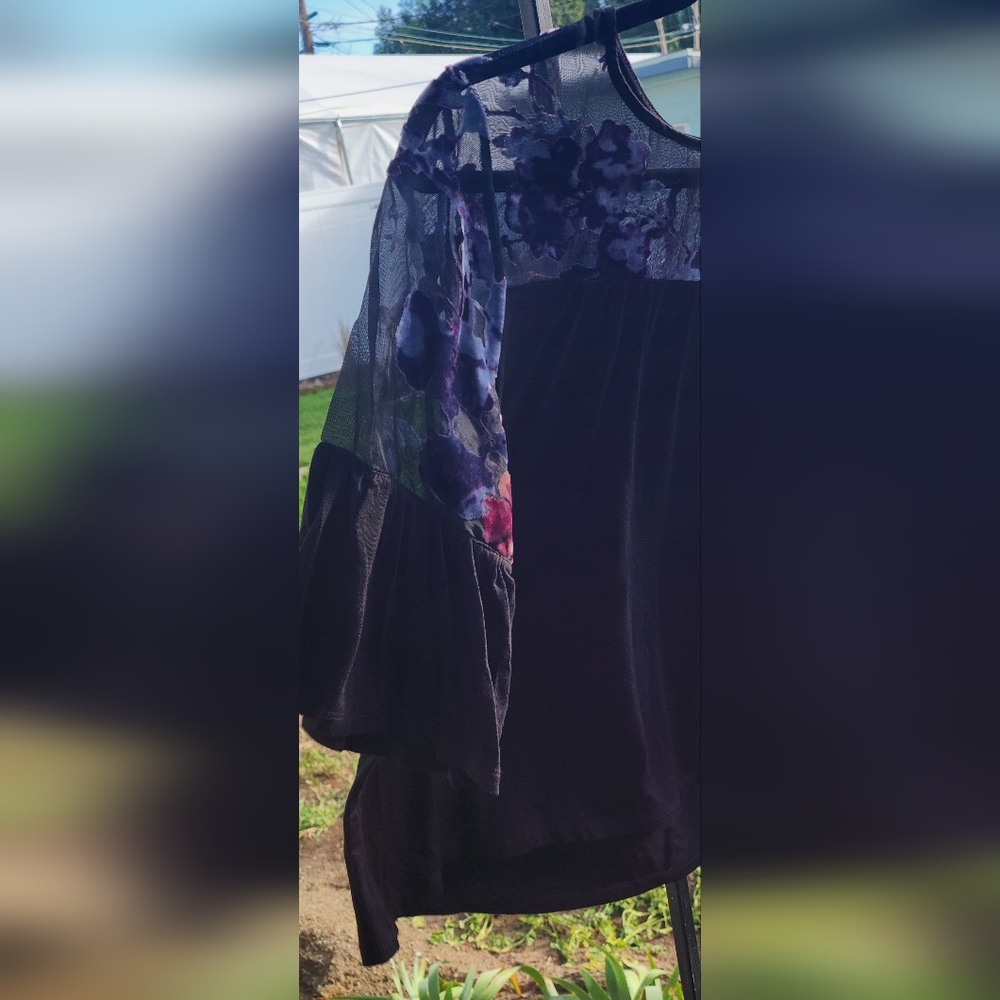 JohnPaulRichard Black Floral Sheer Blouse - Picture 3 of 6